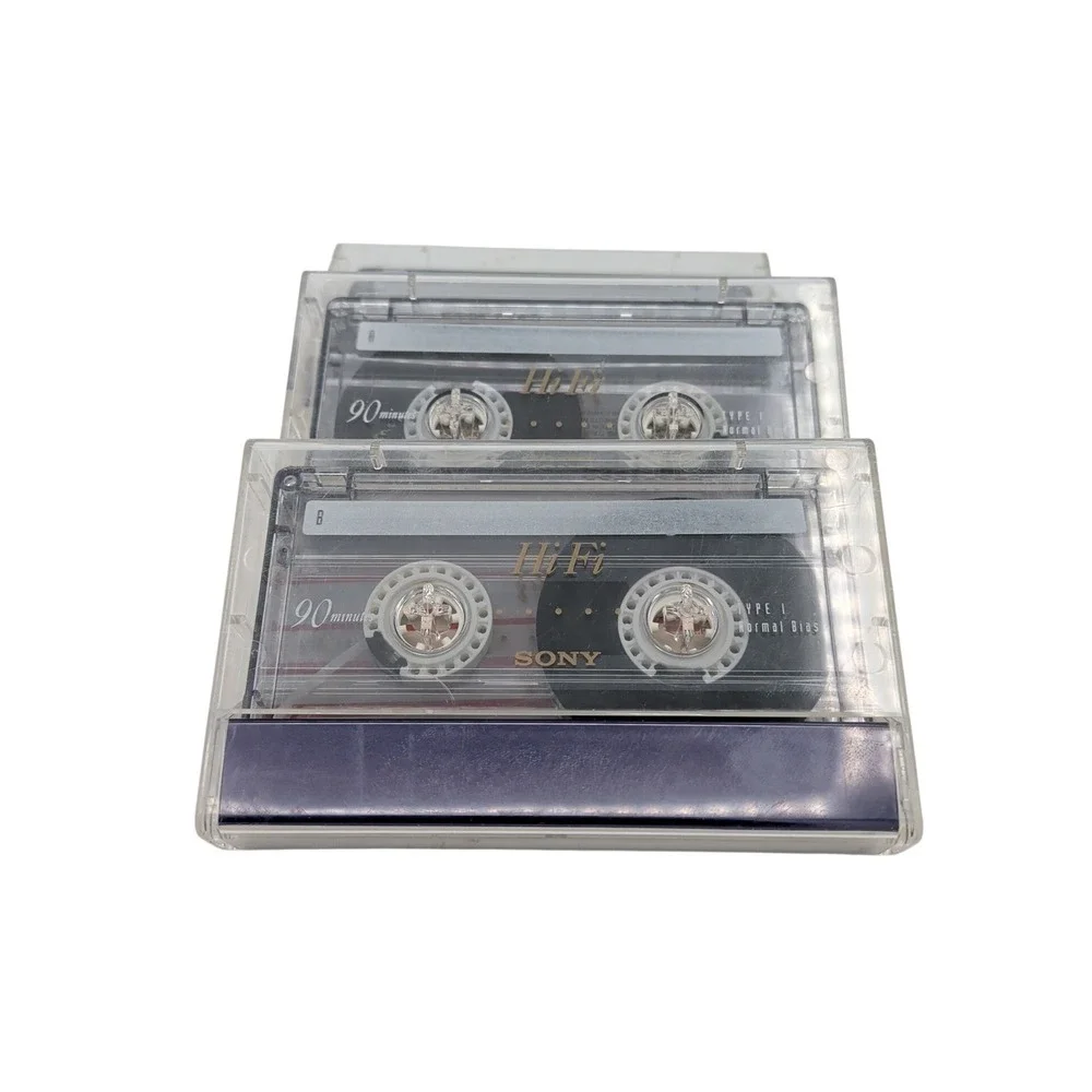 Sony HiFi 90 Type I Normal Bias Blank Audio Cassette Tapes Lot of 3 90 Minute